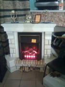 Экстер угловой под стандартный очаг цв. беж,1300*880*1090*920