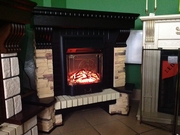 Экстер угловой под стандартный очаг(Majestig BL) , цвет венге, сланец 20-180, 1300*880*1090*920